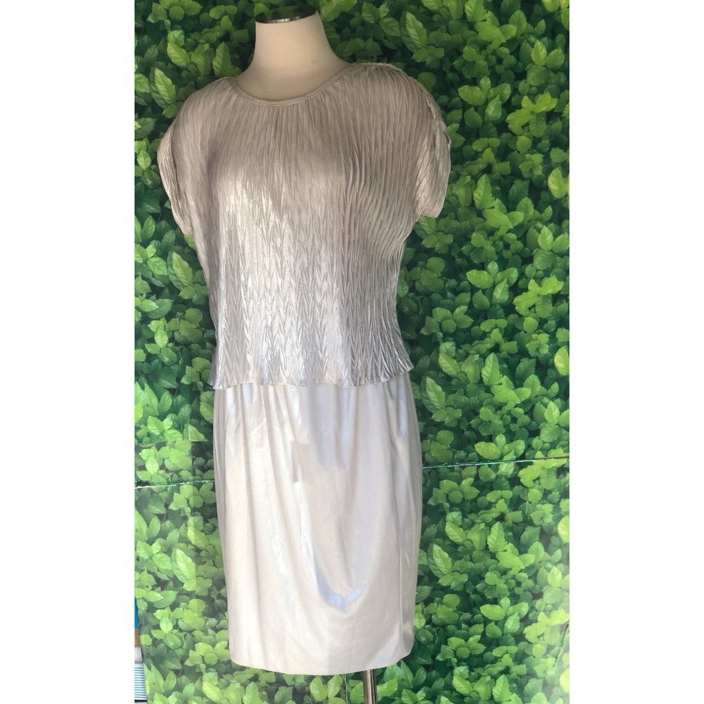 Carol Anderson Silver Skirt Set Vintage Carol Anderson Shimmering Set Size Small
